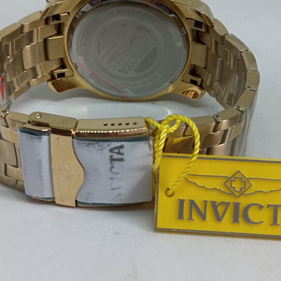 Invicta Pro Diver 37725 Men's 50mm Gold S/Steel Japanese Quartz Chrono Watch NWT - Picture 6 of 16